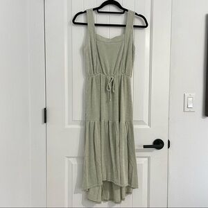 Caution To The Wind Green Striped Midi Dress